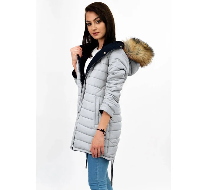 DWUSTRONNA DAMSKA KURTKA ZIMOWA Z KAPTUREM model 21241886 - MHM