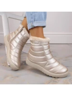 Novinky W EVE181E béžové nepromokavé lakované sněhule