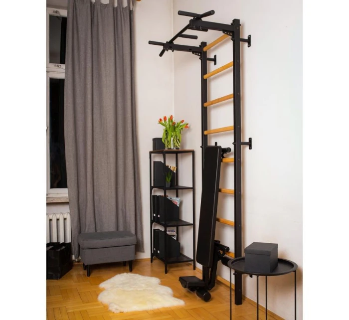 GYMNASTICKÝ ŽEBŘÍK SE CVIČEBNÍ TYČÍ, ZÁBRADLÍM A LAVIČKOU 723B