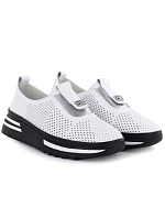 Dámské kožené boty na platformě bílé S.Barski model 22081741 - Hikvision