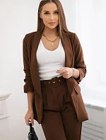 Elegantní souprava saka a kalhot mocca