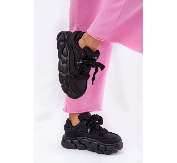 Dámské Kožené Tenisky Na Masivní Platformě GOE RR2N4044 Černé