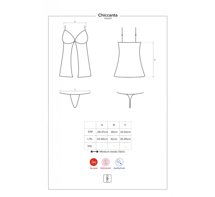 Smyslná košilka Chiccanta babydoll - Obsessive Smyslná košilka Chiccanta babydoll - Obsessive