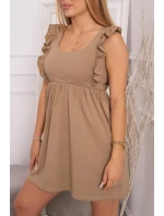 Šaty s volánky 9082 camel - Kesi Šaty s volánky 9082 camel - Kesi