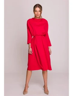 Pletené šaty S403  červené - Stylove