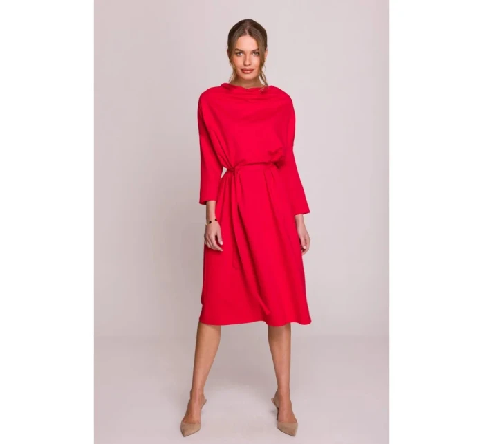 Pletené šaty model 21921119 červené - STYLOVE