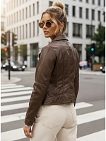 Dámská hnědá koženková bunda TY5541 - FashionStreet Dámská hnědá koženková bunda TY5541 - FashionStreet