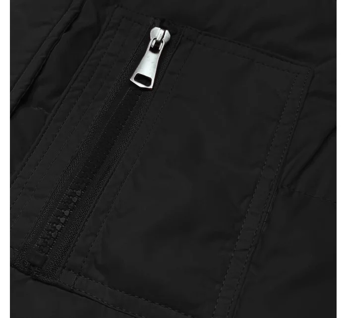 Oboustranná černá dámská vesta (2383)