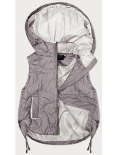 Krátká dámská vesta v barvě cappuccino s odpínací kapucí BH Forever (BH-2414BIG)