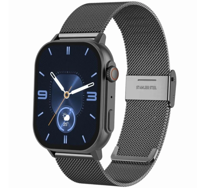 Chytré hodinky Gravity GT15-4 Modrý silikonový řemínek + titanový náramek Chytré hodinky Gravity GT15-4 Modrý silikonový řemínek + titanový náramek