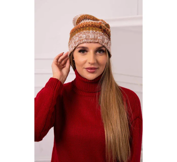 Monika fleecová čepice K256 red+camel Monika fleecová čepice K256 red+camel