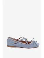 Dámské baleríny s a pásky v džínové barvě model 22309407 - Boto Dámské baleríny s a pásky v džínové barvě model 22309407 - Boto