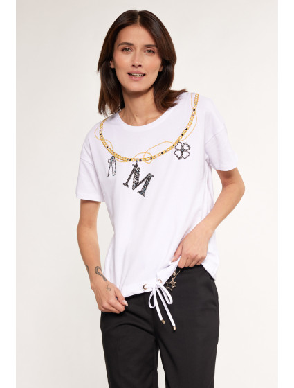 Monnari Trička Bavlněné tričko s potiskem Bílá