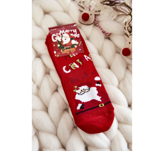 Dětské vánoční ponožky Svatý Mikuláš Cosas červeno-zelený