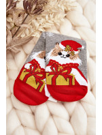 Dámské vánoční ponožky s kočičkou šedou