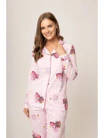Dámské pyžamo model 19001986 růžová vzor - Karol Dámské pyžamo model 19001986 růžová vzor - Karol