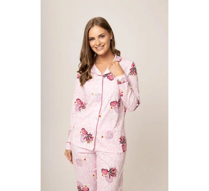 Dámské pyžamo model 19001986 růžová vzor - Karol Dámské pyžamo model 19001986 růžová vzor - Karol