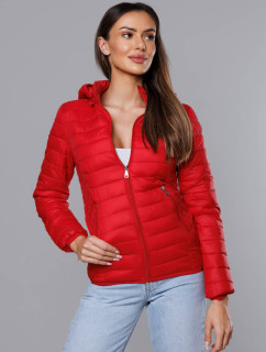 Červená prošívaná dámská bunda s kapucí model 18038076 - S'WEST