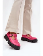 Lakované Kožené Polobotky S Přezkou model 21686537 Fuchsie - Zazoo Lakované Kožené Polobotky S Přezkou model 21686537 Fuchsie - Zazoo