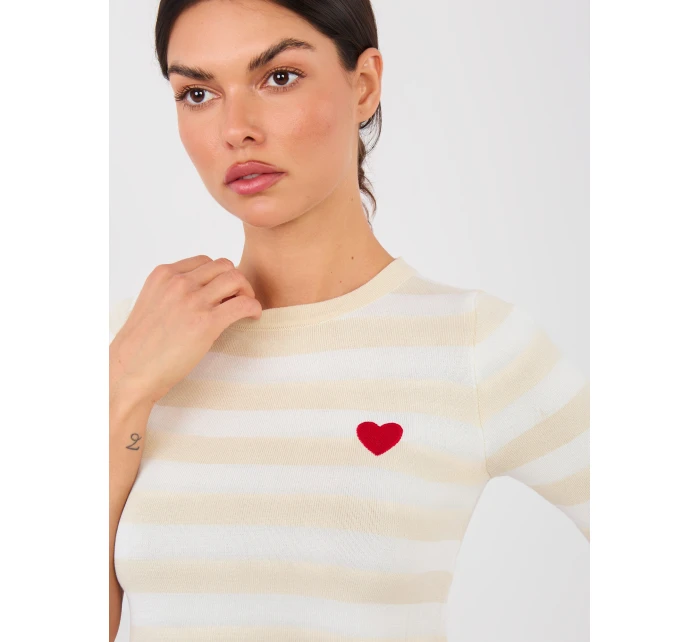 Sweter PM SW model 21916906 jasny beżowy - FPrice Sweter PM SW model 21916906 jasny beżowy - FPrice