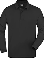Daiber JN 22 Piqué polo s dlouhým rukávem z těžké bavlny 02.0022 black