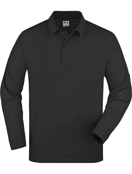 JN 22 Piqué polo s dlouhým rukávem z těžké bavlny model 22514861 black - Daiber JN 22 Piqué polo s dlouhým rukávem z těžké bavlny model 22514861 black - Daiber