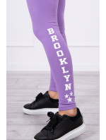 Kalhoty legíny Brooklyn tmavě fialové