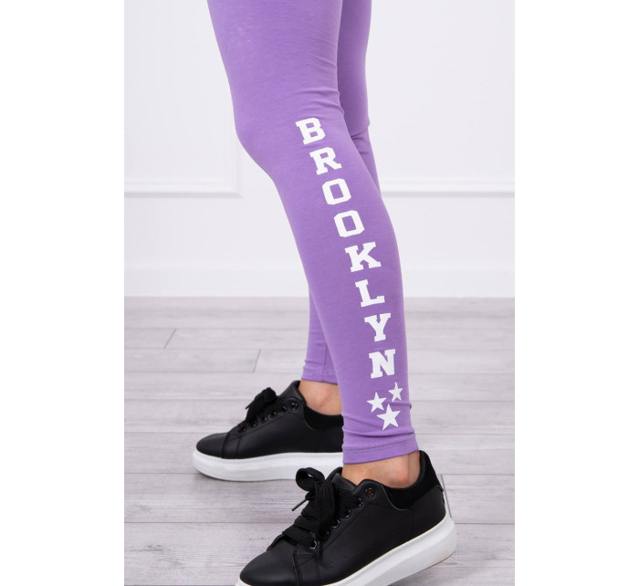 Kalhoty legíny Brooklyn tmavě fialové