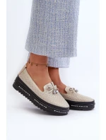 Lesklé Dámské Kozačky Kožené Na Platformě S.Barski LR400 Zlaté