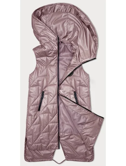 Růžová prošívaná dámská vesta s asymetrickou spodní částí S'West (B8237-81) Růžová prošívaná dámská vesta s asymetrickou spodní částí S'West (B8237-81)