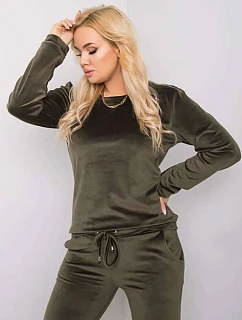 Dámská velurová plus size souprava v khaki barvě model 19578875 - Factory Price