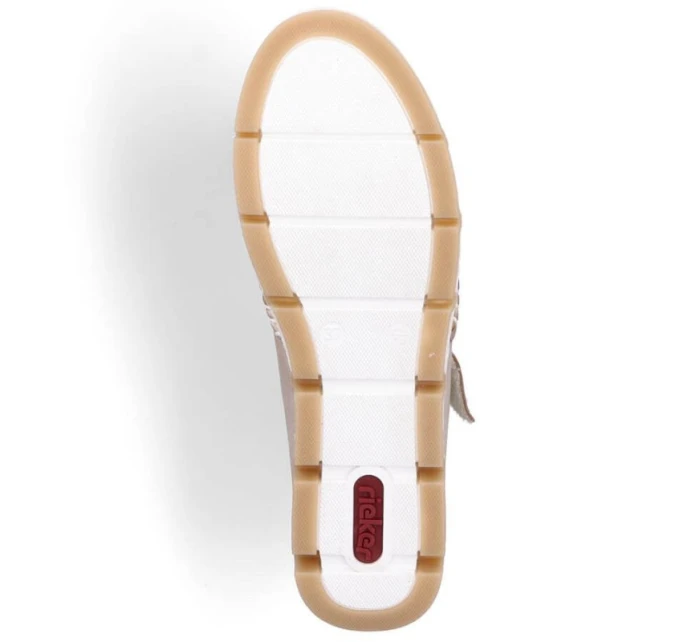 Rieker W RKR651 béžové kožené polobotky s háčkem a smyčkou