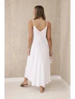 Mušelínové šaty na ramínka bílý