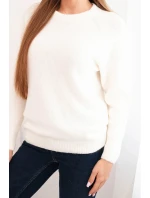 Dámský svetr z baby alpaky s dlouhým rukávem ecru Dámský svetr z baby alpaky s dlouhým rukávem ecru
