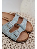 pantofle na korkové podrážce s přezkami mátové model 21685406 - Boto pantofle na korkové podrážce s přezkami mátové model 21685406 - Boto