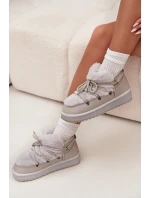 Nízké sněhule na platformě s kožešinkou D.Franklin DFSH370011 světle šedé