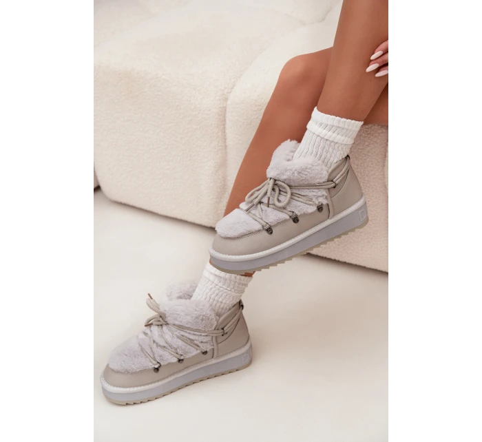 Nízké sněhule na platformě s kožešinkou D.Franklin DFSH370011 světle šedé