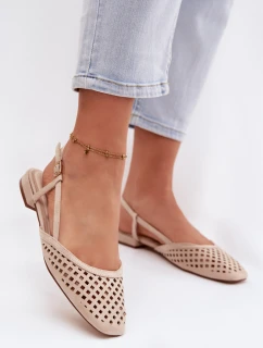 Odkryté baleríny béžové Eko semiš Farivelle