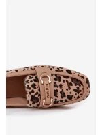 Dámské mokasíny/loafersy s panteřím vzorem Evelora – béžové Dámské mokasíny/loafersy s panteřím vzorem Evelora – béžové
