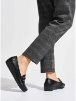 Luxusní mokasíny černé dámské platforma Luxusní mokasíny černé dámské platforma