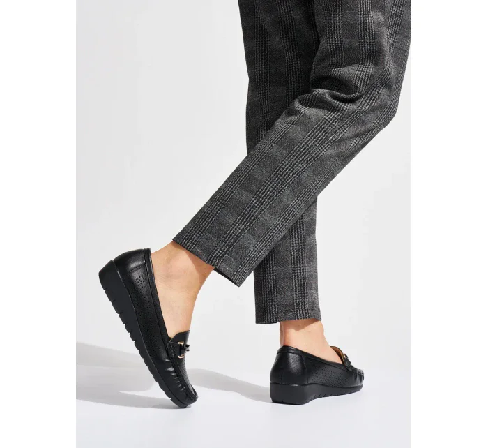 Luxusní mokasíny černé dámské platforma Luxusní mokasíny černé dámské platforma