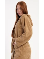 Dámský župan dlouhý s kapucí Karamelka
