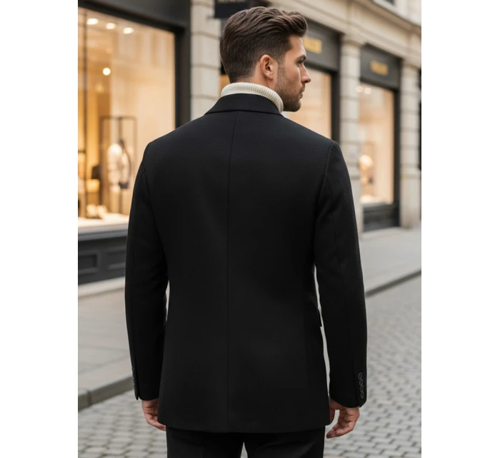 Pánský černý kabát model 21963884 - Dstreet