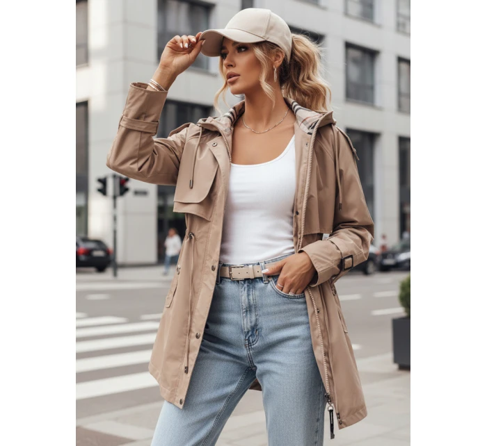 Dámská přechodná bunda parka MOZA béžová FashionStreet TY4283 Dámská přechodná bunda parka MOZA béžová FashionStreet TY4283