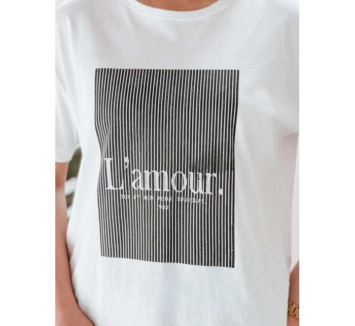 Dámské bílé tričko LAMOUR FashionStreet RY2588 Dámské bílé tričko LAMOUR FashionStreet RY2588