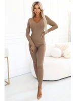 a elegantní žebrovaný dámský overal s výstřihem model 21439596 - kocula