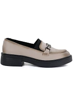 Dámské kožené mokasíny na silné podrážce béžové Vinceza 39985 Dámské kožené mokasíny na silné podrážce béžové Vinceza 39985