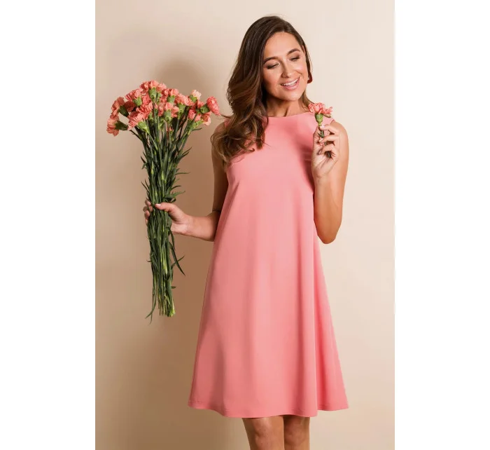 Dámské Stylove Šaty S157 Salmon Pink - Figl Dámské Stylove Šaty S157 Salmon Pink - Figl