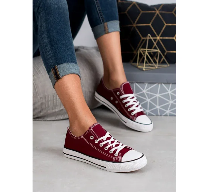 Originální červené dámské tenisky bez podpatku Originální červené dámské tenisky bez podpatku