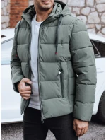 Pánská prošívaná zimní bunda s kapucí šedá FashionStreet TX5061